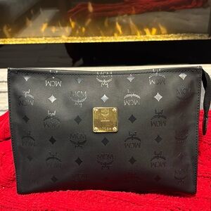 Vintage MCM Visetos Logo Clutch - EUC